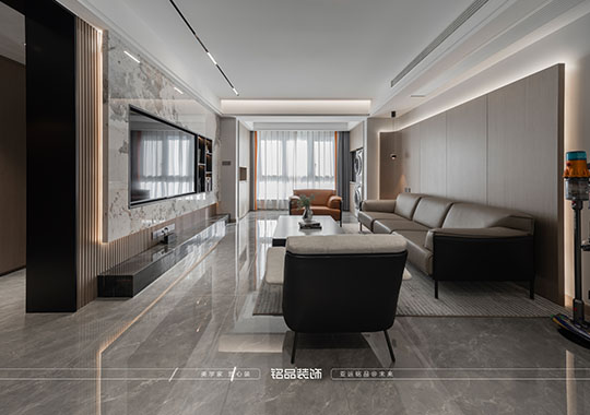 金华未来社区装修  140㎡房子装修  意式轻奢风装修案例